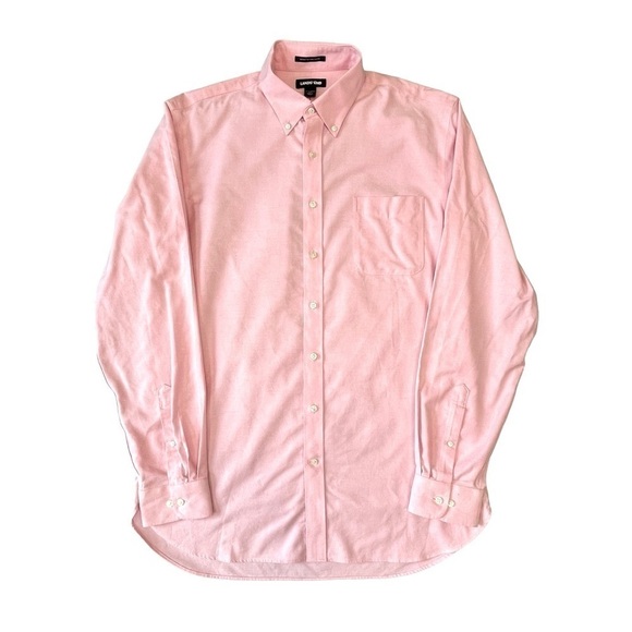Lands End Men's No Iron Supima Buttondown Dress Shirt. Pink 16 1/2 - 37T #1211 - Picture 2 of 8
